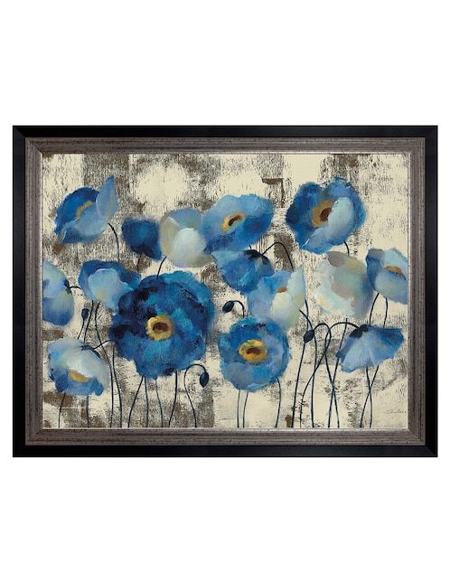 Cuadro decorativo Floral aguamarina de Silvia Vassileva técnica mixta 1
