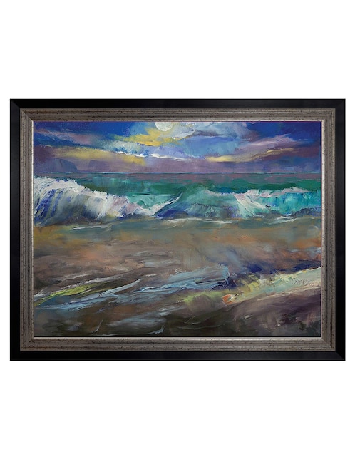 Cuadro decorativo Ondas a la luz de la luna de Michael Creese técnica mixta 1
