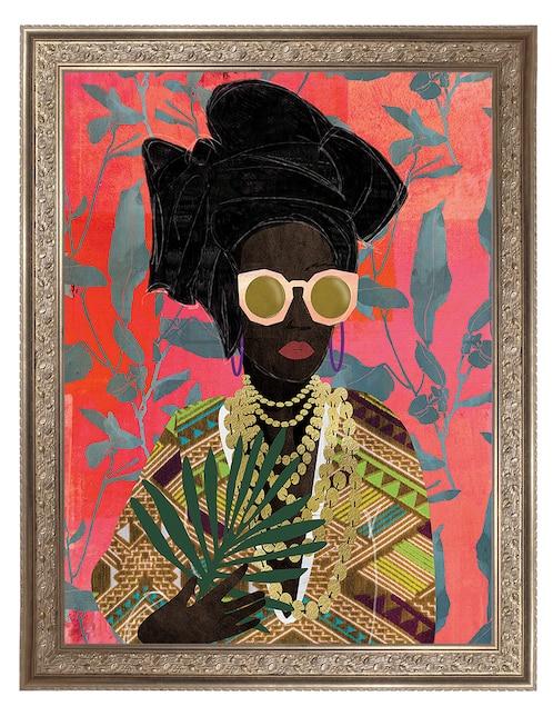 Cuadro decorativo Mujer moderna con turbante de Nikki Chu técnica mixta 1