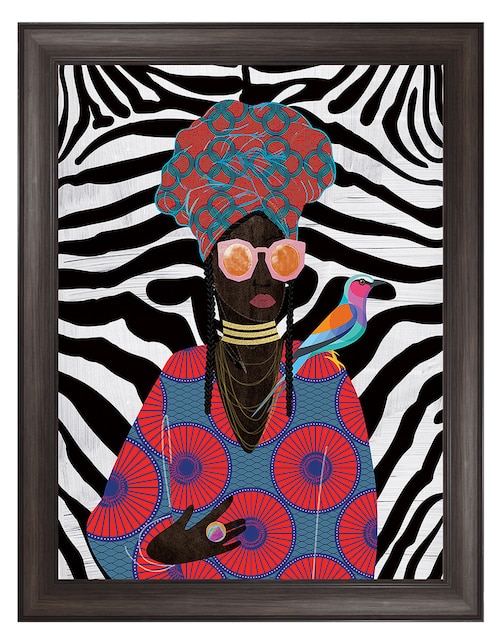 Cuadro decorativo Reina moderna con turbante 2 de Nikki Chu técnica mixta 1