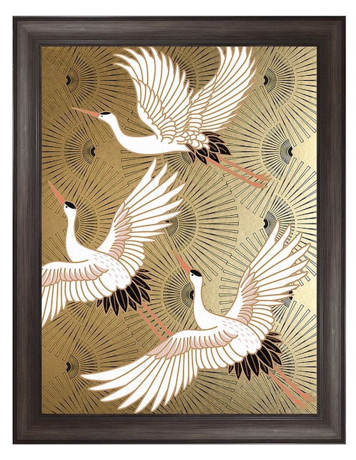 Cuadro decorativo Grulla joya japonesa de Nikki Chu técnica mixta 1