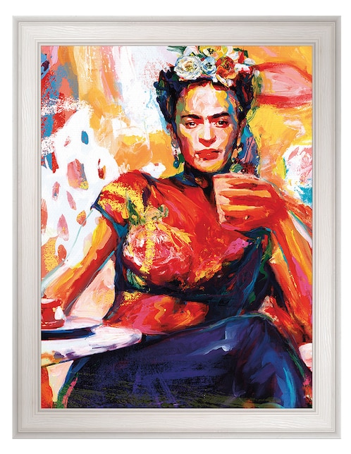 Cuadro decorativo Frida en pausa de café de Willowbrook Fine Art técnica mixta Cuadros Jr
