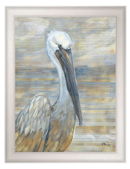 Cuadro decorativo Pelícano dorado y salado de Paul Brent técnica mixta Cuadros Jr