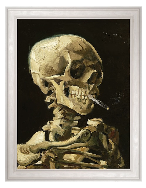 Cuadro decorativo Calavera con cigarrillo encendido de Vincent Van Gogh técnica mixta 1