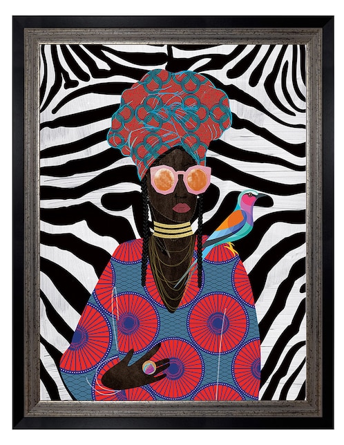 Cuadro decorativo Reina moderna con turbante 2 de Nikki Chu técnica mixta Cuadros Jr