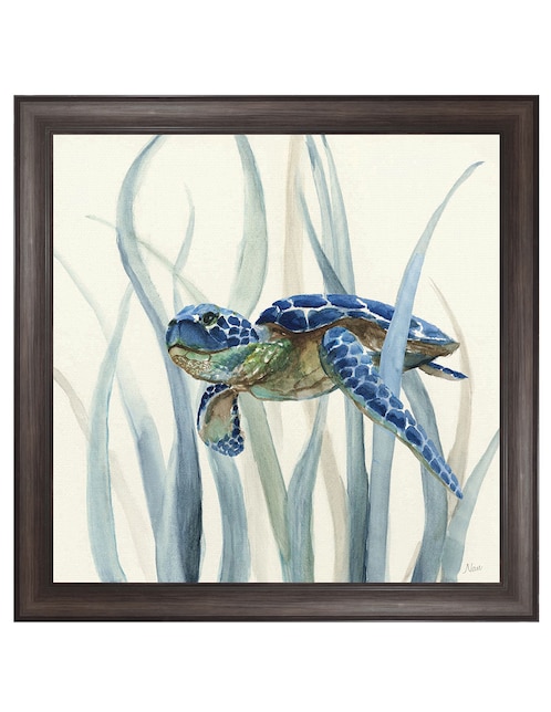 Cuadro decorativo Tortuga en pasto marino II de Nan técnica mixta 1