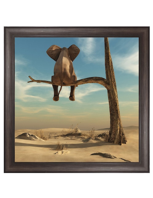 Cuadro decorativo Elefante en árbol del desierto de DP Gallery técnica mixta 1