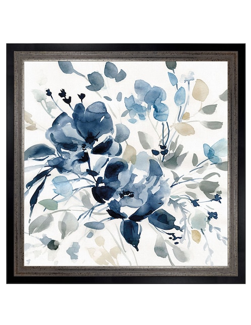 Cuadro decorativo Jardín índigo II de Carol Robinson técnica mixta 1