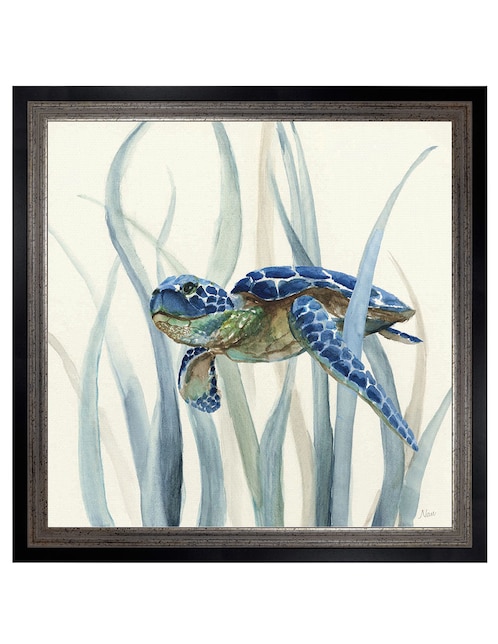 Cuadro decorativo Tortuga en pasto marino II de Nan técnica mixta 1