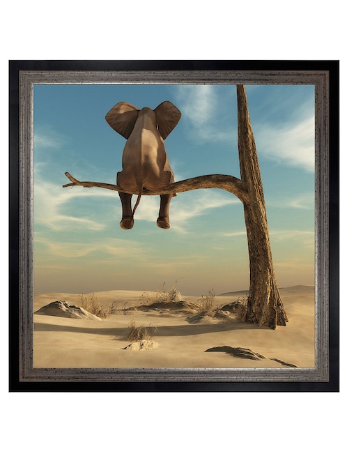 Cuadro decorativo Elefante en árbol del desierto de DP Gallery técnica mixta 1