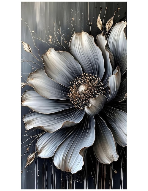 Cuadro decorativo Generica Impresión Botánica Flor Obsidiana
