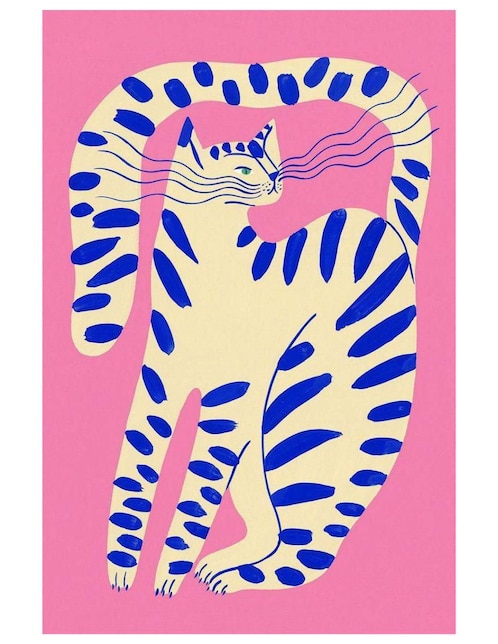 Cuadro decorativo Generica Animal Gato Azul