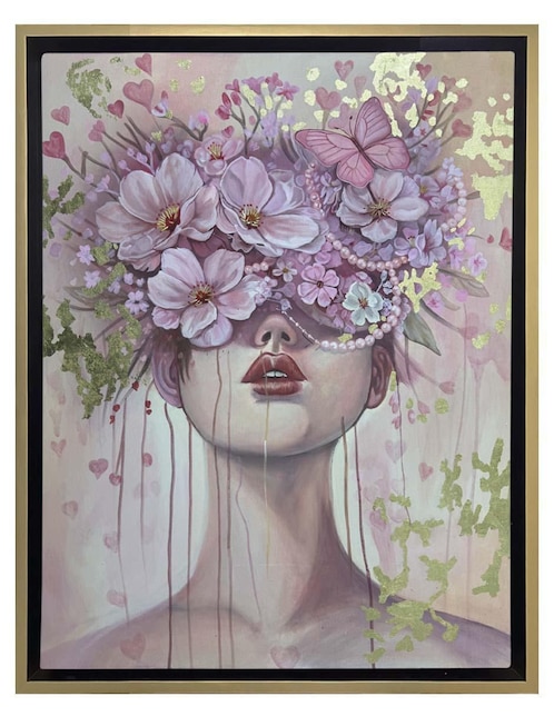Pintura Blooming Gold Beauty técnica mixta Lune Art Gallery Flores