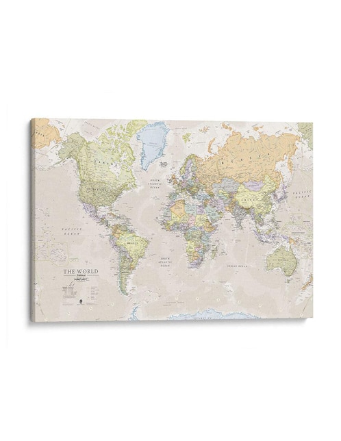 Litografía Canvas Lab Mapa Del Mundo Clásico técnica Impresión