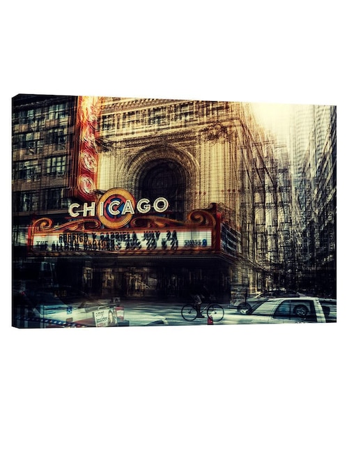Cuadro decorativo Pixelarte Teatro Chicago Vintage