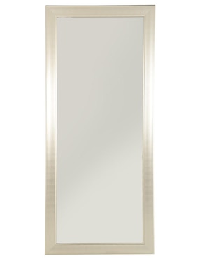 Espejo de cuerpo completo con piso de madera ondulada Espejo