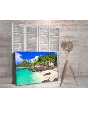 Cuadro decorativo canvas Pixelarte Naturaleza Playa Seychelles rectangular
