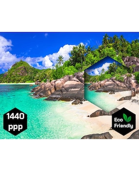 Cuadro decorativo canvas Pixelarte Naturaleza Playa Seychelles rectangular