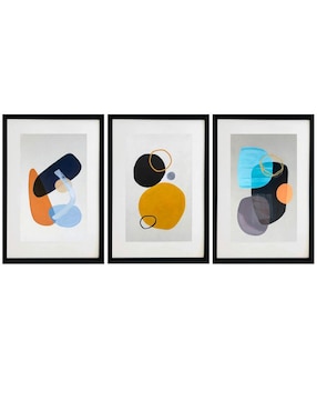 Set De 3 Cuadros Decorativos Enmarcados Pinturas De Lune Art Gallery Elaboradas A Mano Para Decorar Recámara Sala O Cualquier Espacio Colección Abstractos