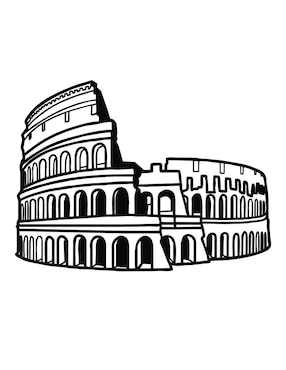 Figura Geométrica Pigo Coliseo Romano Negro