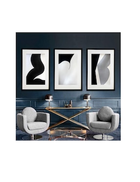 Set de 3 cuadros decorativos enmarcados pinturas Lune Art Gallery de la Colección Abstractos