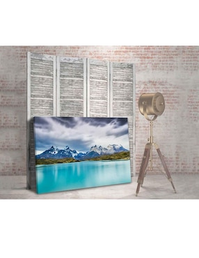 Cuadro decorativo Pixelarte Canvas Naturaleza Playa Torre Paine rectangular
