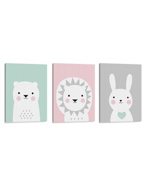 Set litografías Canvas Lab Pastel Animals técnica Impresión