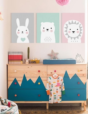 Set litografías Canvas Lab Pastel Animals técnica Impresión