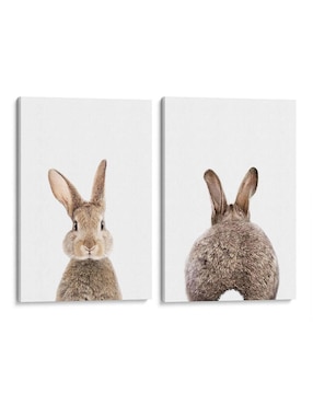 Set litografías Canvas Lab Set Bunny Front-Back técnica Impresión