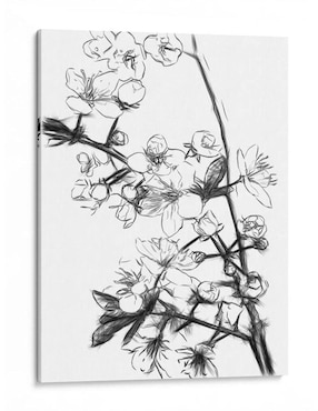 Litografía Canvas Lab Flores de Cerezo Byn técnica Impresión
