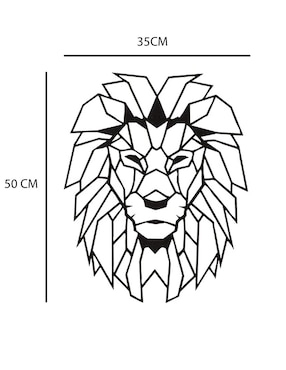 Figura decorativa de león Homys de madera