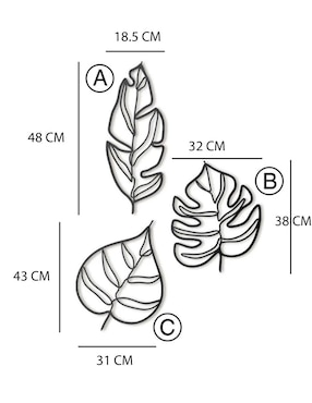 Figura decorativa de hoja Homys de madera