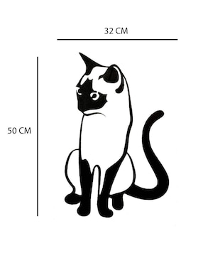 Figura decorativa de gato Homys de madera