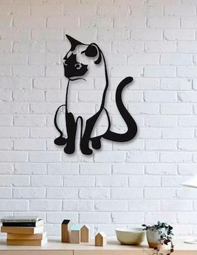 Figura decorativa de gato Homys de madera