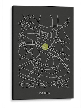 Imagen de producto Litografía Canvas Lab Paris Map técnica Impresión