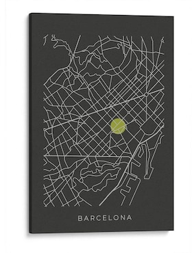 Litografía Canvas Lab Bcn Map técnica Impresión