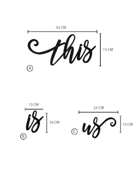 Figura decorativa de letras Homys de madera