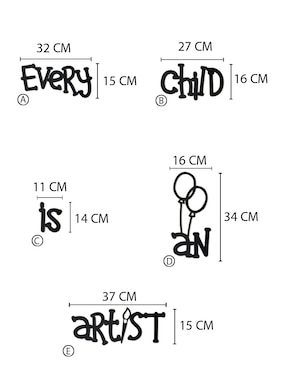 Figura decorativa de letras Homys de madera