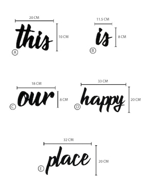 Figura decorativa de letras Homys de madera