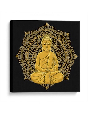 Litografía Canvas Lab Buda Con Mandala Dorada