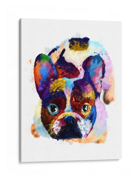 Litografía Canvas Lab French Bulldog Colorido