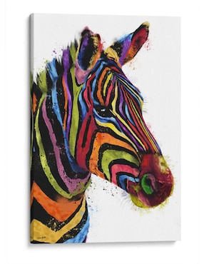 Litografía Canvas Lab Cebra Colorida