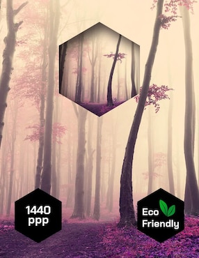 Cuadro decorativo Pixelarte Arbol Neblina