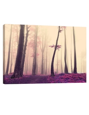 Cuadro decorativo Pixelarte Arbol Neblina