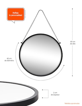 Espejo de pared circular Tutti estilo trendy