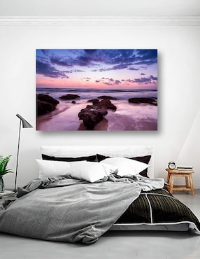 Cuadro decorativo Pixelarte Naturaleza Playas Rocas Atardecer