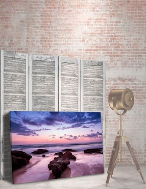 Cuadro decorativo Pixelarte Naturaleza Playas Rocas Atardecer