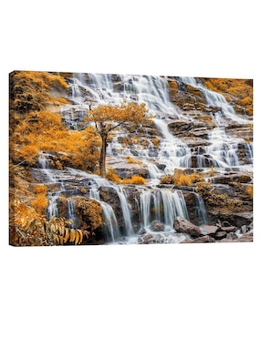 Cuadro decorativo Pixelarte Naturaleza Cascada En Otoño
