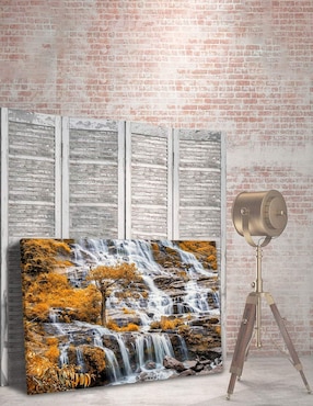 Cuadro decorativo Pixelarte Naturaleza Cascada En Otoño