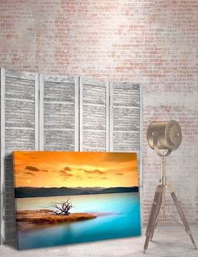 Cuadro decorativo Pixelarte Naturaleza Playa Cielo